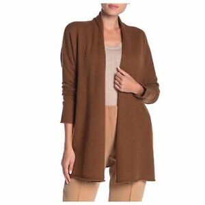 C by Bloomingdale's Cashmere Open-Front Cardigan Brown Size L